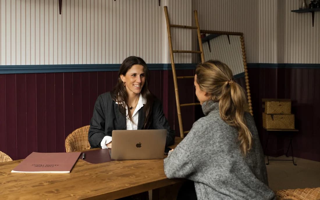 Rocío Joswig en una sesión de trabajo